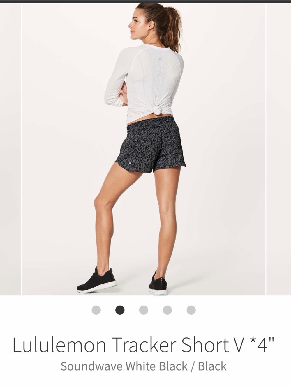 lululemon athletica Tracker Short V 4" - Soundwave White Black